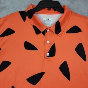 Obnoxious Golf Polo Men's Short Sleeve Shirt Size‎ Large Fred Flintstone Print